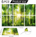 YPY Sound Proofing Panels for Walls Morning sunrise forest green trees: 6 Pack - Image 2