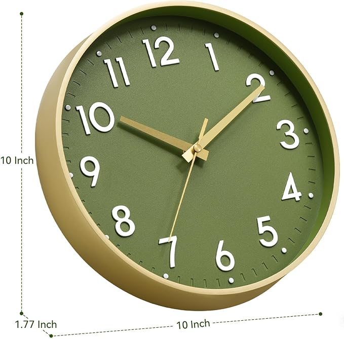 Mosewa Wall Clock 10 Inch, Battery Operated Silent Non-Ticking Modern Analog - Image 3