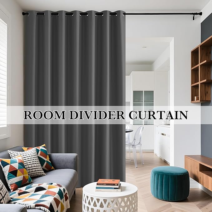 RYB HOME Grey Total Blackout Curtains - Image 9