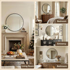 Antok 24 Inch Round Mirror for Wall, Round Bathroom Mirror, Circle Wall Mirrors - Image 8