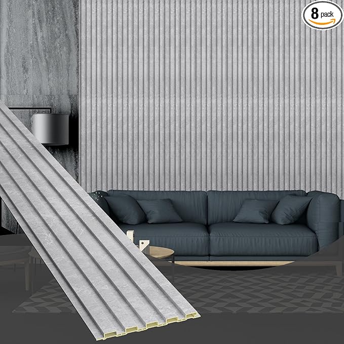 OUZUGIE WPC Acoustic Slat Wall Paneling, Living Room, TV Background, Study Room by OUZUGIE