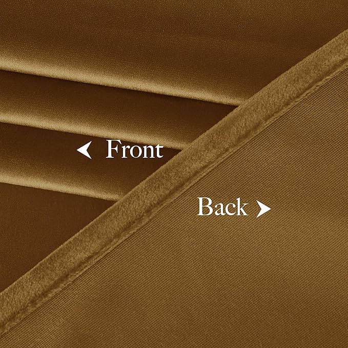 NICETOWN Gold Brown Velvet Curtains 2 Panels, Luxury and Soft Backdrops - Image 8