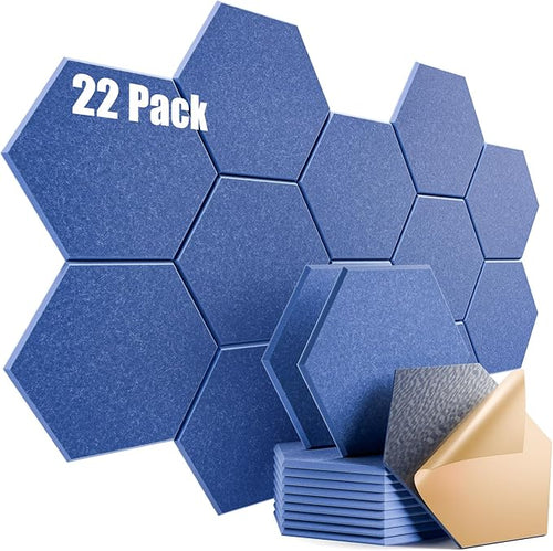 22 Pack Self-Adhesive Acoustic Panels 12" X 10" X 0.4" by Dailycooper