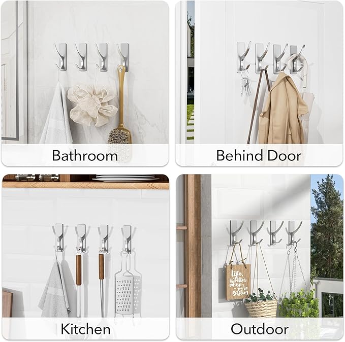 pickpiff Stick on Hooks for Hanging, Extra Sticky 6KG, Coat Hook on Door for - Image 7