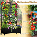 MTART Metal Planter Box with Trellis, 72.1"x47.2"x16" Galvanized Raised Garden - Image 4