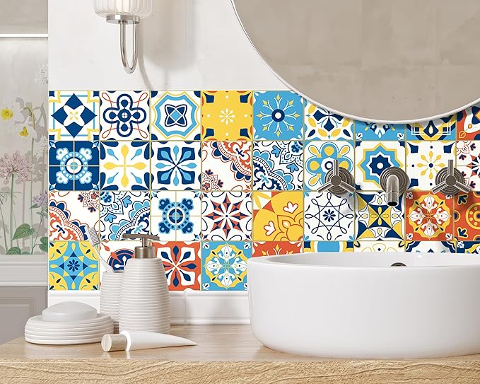 FLFK Wall Border Tile Stickers Peel and Stick Wallpaper Border - Image 5