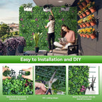 Artificial Grass Wall Roll Panels, UV-Anti Fake Greenery Plant Boxwood Panels - Image 4
