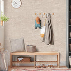 Amiya Grasscloth Khaki Wallpaper 17.3"x120" Peel and Stick Tan Faux Fabric - Image 5