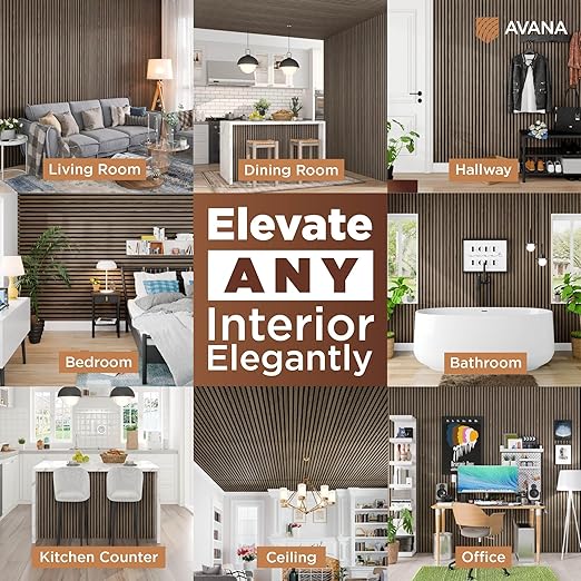 Avana Modern Acoustic Wood Wall Panels –93.2x11.25 Inch Panels – Fits 94x12 - Image 3