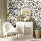 JiffDiff Floral Vintage Wallpaper Peel and Stick Wall Stick Black and White - Image 7