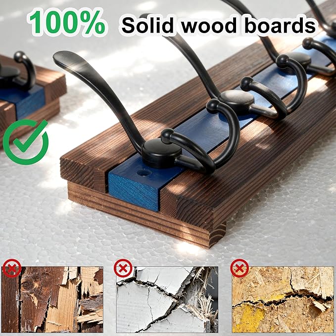SKOLOO Rustic Wall Mounted Coat Rack - Image 6