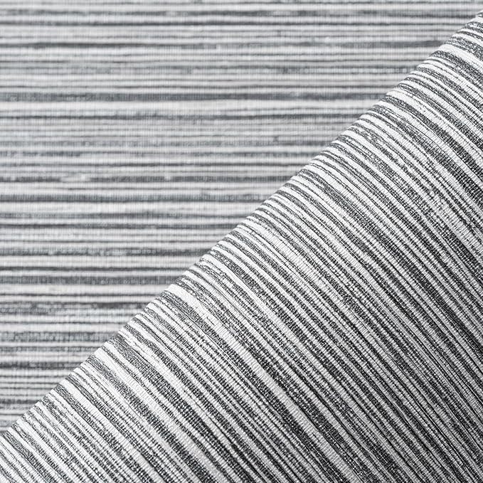 Grasscloth Textured Wallpaper Dark Gray Linen Thick 24" X 394" Fabric Contact by osayhome