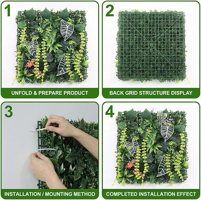 4 Pack 20"x20"Grass Wall Panels-Artificial Boxwood Panels - Image 4