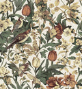 Erfoni 17.3" x197" Beige Retro Floral and Bird Contact Paper Vintage Peel and by Erfoni