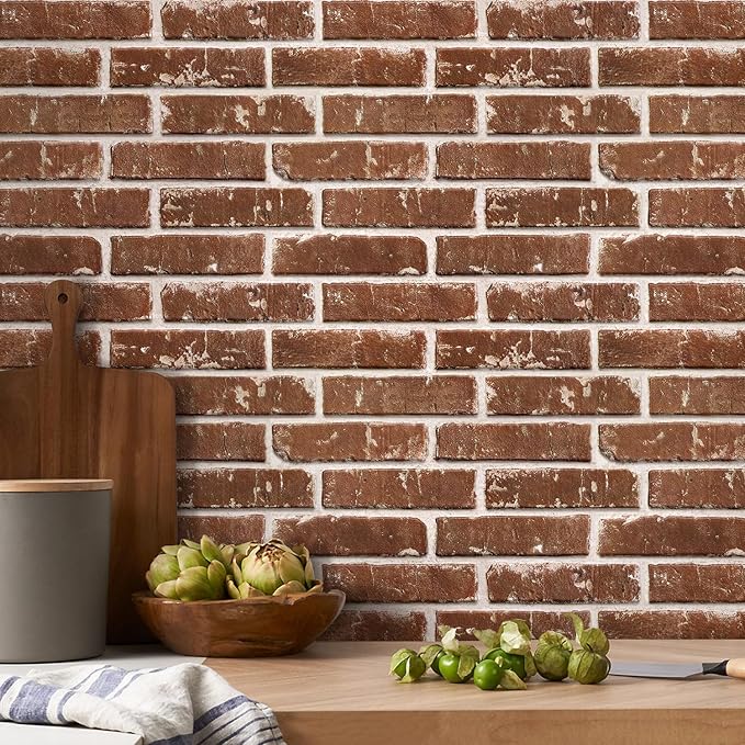 Commomy 3D Peel and Stick Brick, Ultralight Thin PVC Faux Brick Wall Panels - Image 3