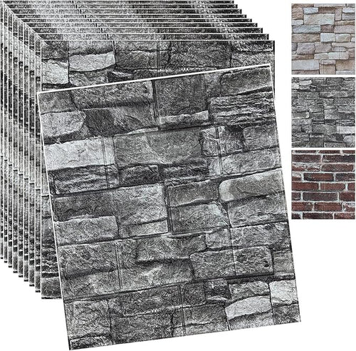 20PCS 3D Wall Panels Peel and Stick 3D Brick Wallpaper Peel and Stick Faux by YLLYLL