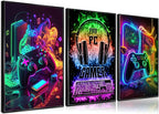 PPV 3Pcs Cool Gaming Wall Art Retro Video Gamer watercolor Posters Pictures - Image 7