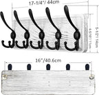 SKOLOO Rustic Wall Mounted Coat Rack: 16" Stud Spacing, Pine Real Wood Plank - Image 4