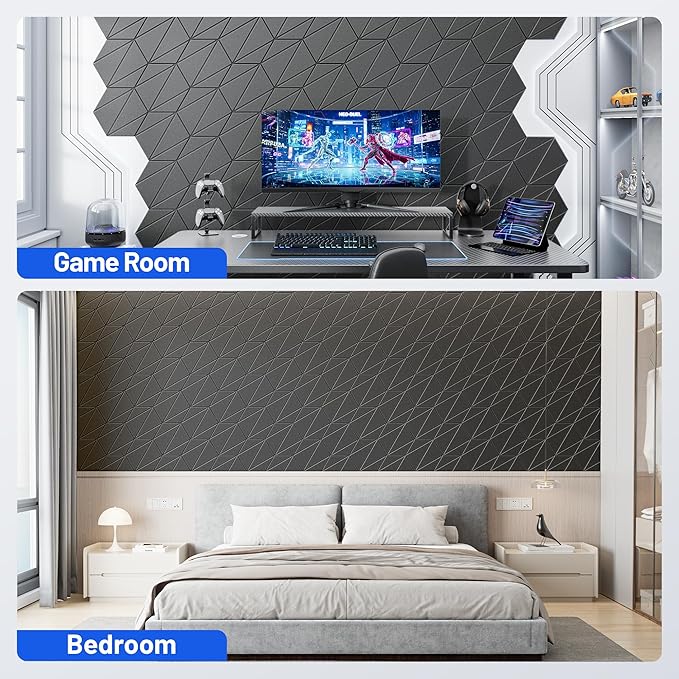 12 Pack Acoustic Panels with Self-Adhesive 12"X10"X0.4" Sound Proof Foam Panels - Image 7