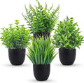 Der Rose Fake Plants 4 Packs Artificial Plants Small Faux Plants Black Bathroom by DerRose