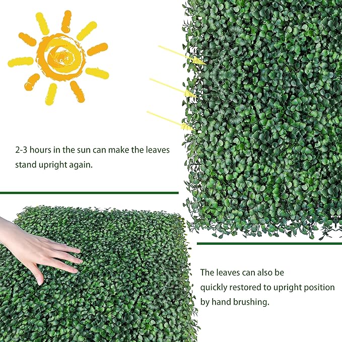 ODTORY Artificial Grass Wall Panels Backdrop: 40"x40" UV-Anti New Bottom Plate - Image 4