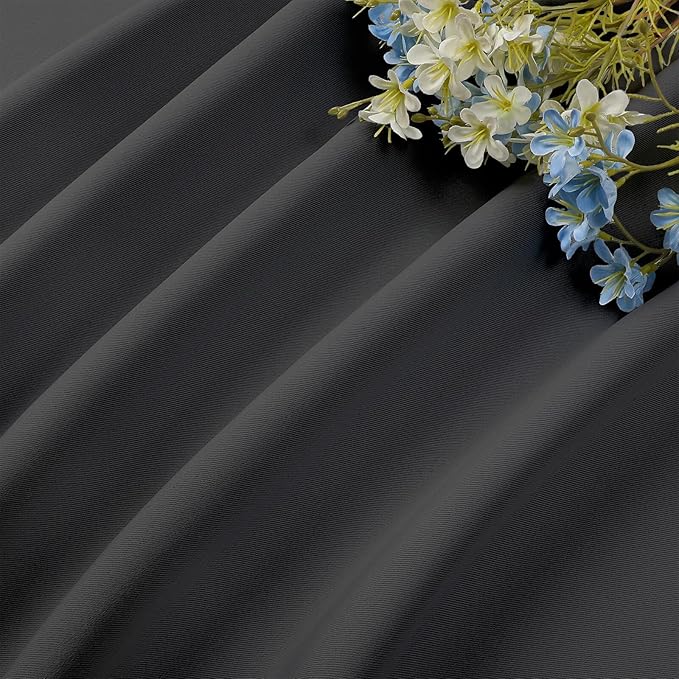 CUCRAF Dark Grey Blackout Curtains 45 inch Length 2 Panels Set, Rod Pocket Room - Image 7