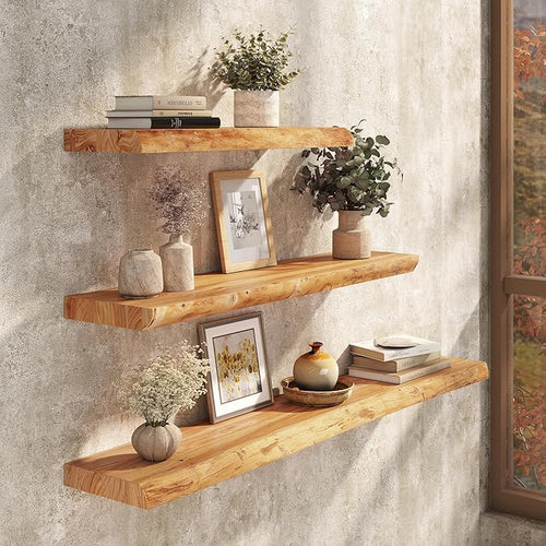 48" Rustic Elm Floating Shelves - Image 2
