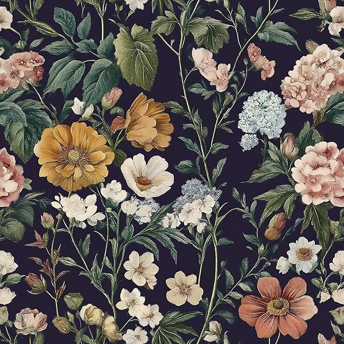 Livebor Floral Peel and Stick Wallpaper Vintage Floral Contact Paper by LiveborDirectWallpaper