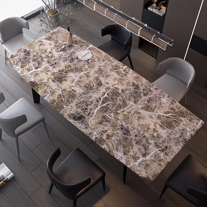 BAYYA Brown Marble Paper Granite Peel and Stick Kitchen Backsplash Wallpaper - Image 5