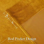 NICETOWN Yellowish Gold Velvet Curtains 108 inches Long, Bedroom Velvet Window - Image 6