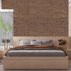 Brown Grasscloth Peel and Stick Wallpaper 17.3"x1200" Faux Linen Textured - Image 5