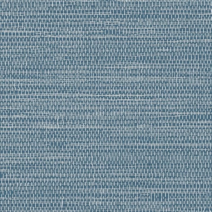 JiffDiff Grasscloth Wallpaper Peel and Stick Blue Grassweave Stick on Wallpaper by wallpaper