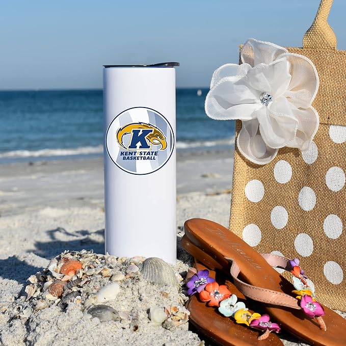 Kent State University Skinny Tumbler, Water Tumbler, Stainless Steel Tumbler, Tumbler Cup, Tumbler with Straw and Lid, Double Wall, Stainless Tumbler (Kent State University #9)