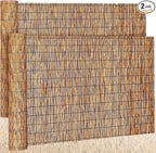 Barydat 2 Pcs 4 x 10 ft Reed Fence Roll, 85% Shade Bamboo Privacy Screen by home