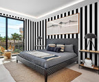 Guvana 472.4"x17.7" Striped Peel and Stick Wallpaper Black and White - Image 6