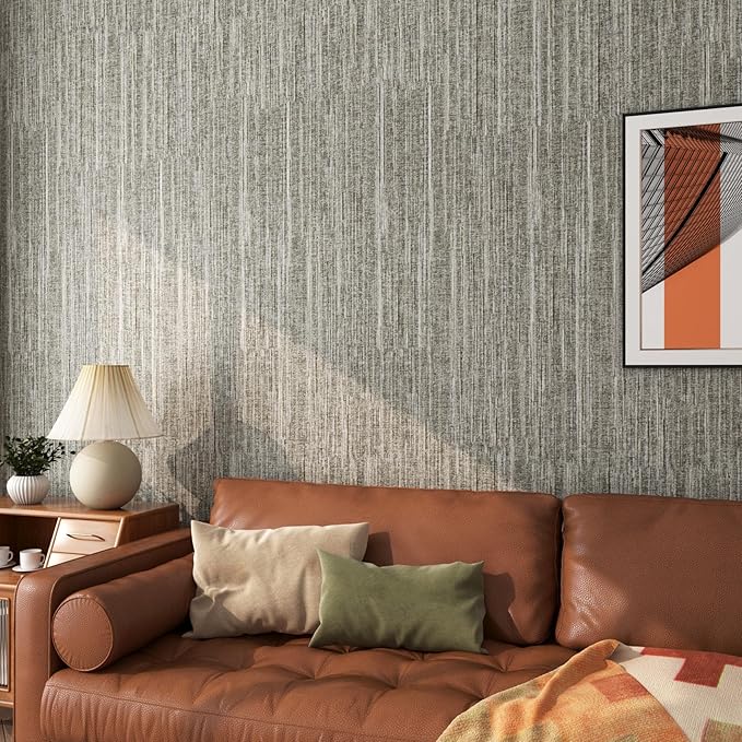 FunStick 16"x240" Vintage Textured Brown Taupe Wallpaper Peel and Stick - Image 5
