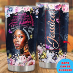 WAZONE Personalized Black Girl Tumbler Melanin Insulated Cup Customized Name Stainless Steel 20oz 30oz Travel Coffee Mug With Lid Birthday Christmas African Gifts For Women Afro Girls Queen