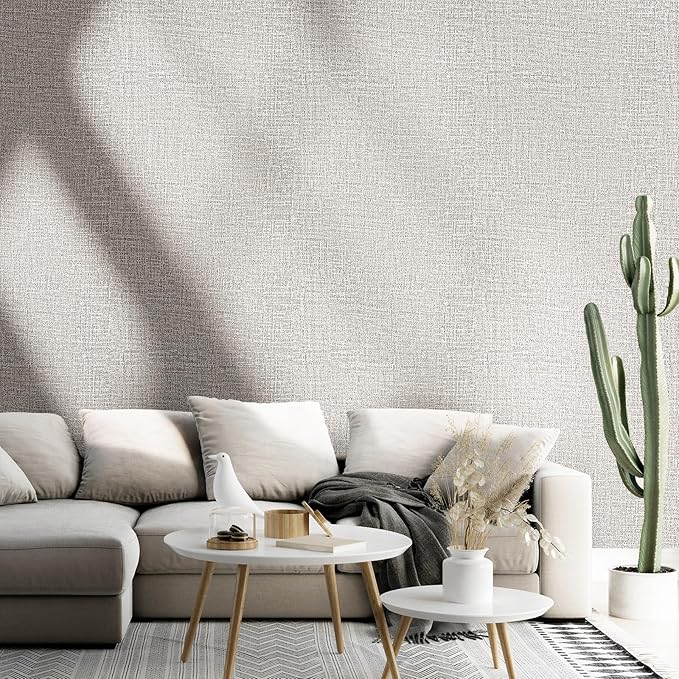 WADILE Grasscloth Peel and Stick Wallpaper 23.6in x 472in, Textured Contact - Image 3