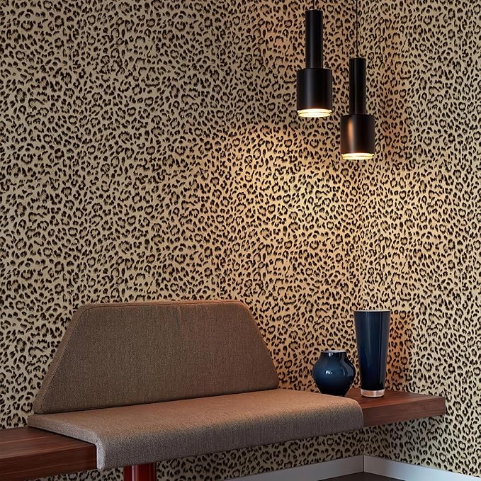 JiffDiff Leopard Print Peel and Stick Wallpaper, Waterproof Removable Self - Image 6