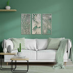Tropical Leaves Wood Wall Art for Living Room, Botanical Wall Art Wood Panel - Image 3