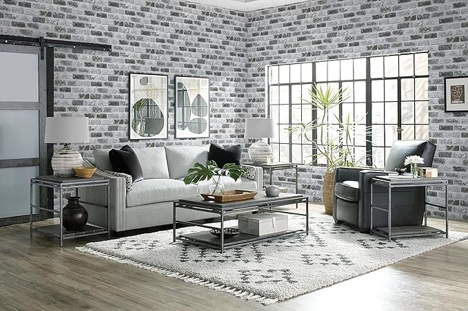 Guvana Grey Brick Wallpaper Peel and Stick Wallpaper 3D Vintage Brick Contact - Image 6