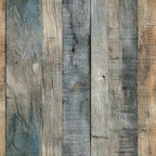 FLFK 16" x 384" Wallpaper Peel and Stick Blue-Gray Wood Contact Paper by FLFK