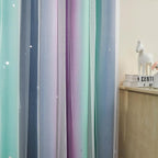 XiDi Curtains for Bedroom Decor, Rainbow Purplgreen grey34/96 - Image 3