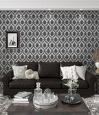 17.7" x118" Peel and Stick Wallpaper Black Wall Paper - Image 8