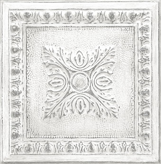 NuWallpaper NU2495 Reclaimed Tin Peel & Stick Wallpaper by NuWallpaper