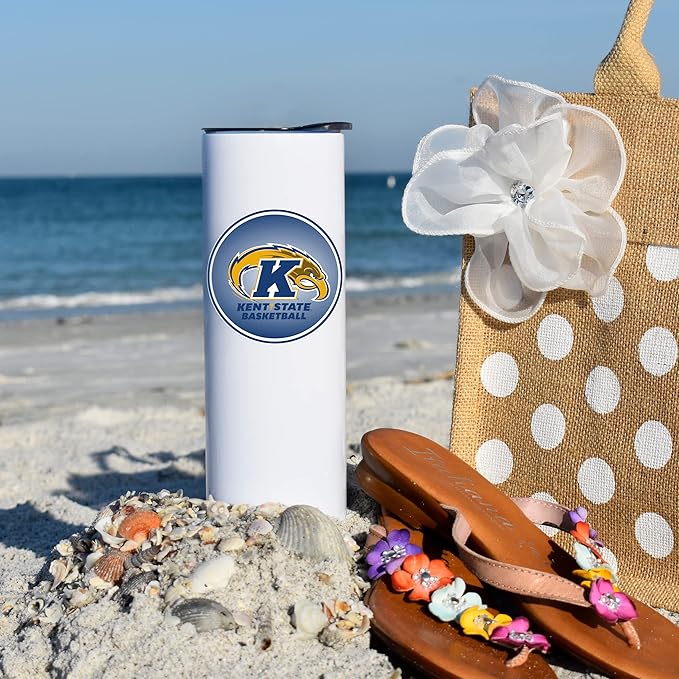 Kent State University Skinny Tumbler, Water Tumbler, Stainless Steel Tumbler, Tumbler Cup, Tumbler with Straw and Lid, Double Wall, Stainless Tumbler (Kent State University #8)