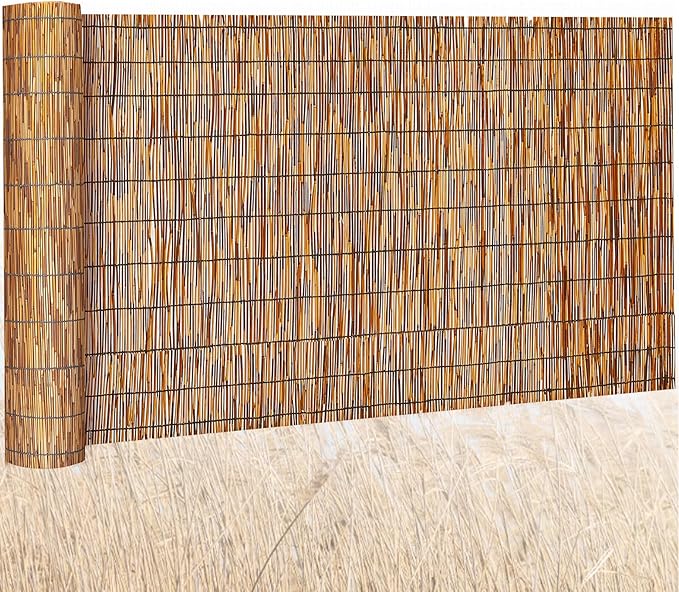 Barydat 1 Pcs 3 x 10 ft Reed Fence Roll, 85% Shade Bamboo Privacy Screen by home