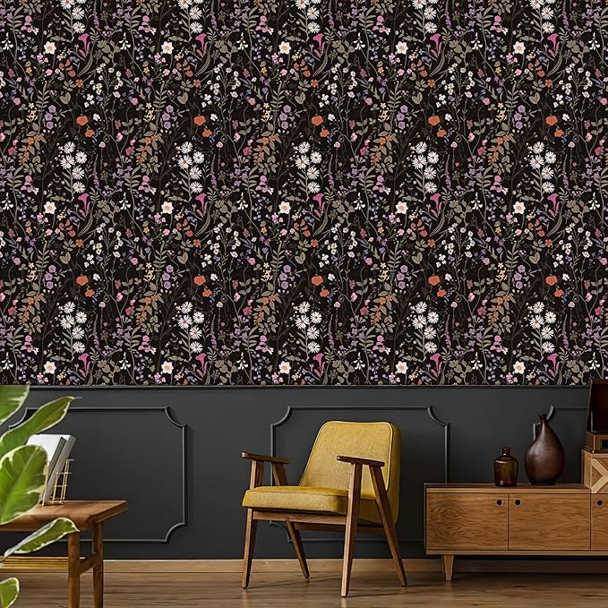 JiffDiff Floral Wallpaper Peel and Stick- 1181" x 17.3" Farm Wildwood Self - Image 4