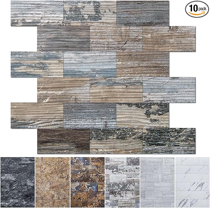 Art3d 10-Sheet Peel and Stick Backsplash PVC Wall Tile, Stickon Tile by Art3d