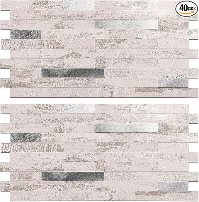 Peel and Stick Backsplash Tile Waterproof Removable PVC Wall Sticker 3D Faux by KOYNSLE